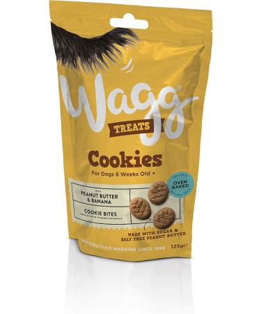 Wagg Cookie Bites Peanut Butter & Banana Dog Treats 125g (Pack of 7) - Oven Baked - Buy Online on GoSupps.com