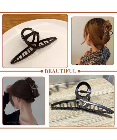 AIBEE Large Metal Hair Claw Clips 2023 - Stylish Big Jaw Clips for Women - 4 Pack Butterfly Hair Clips - Metallic Black - Buy Online on GoSupps.com