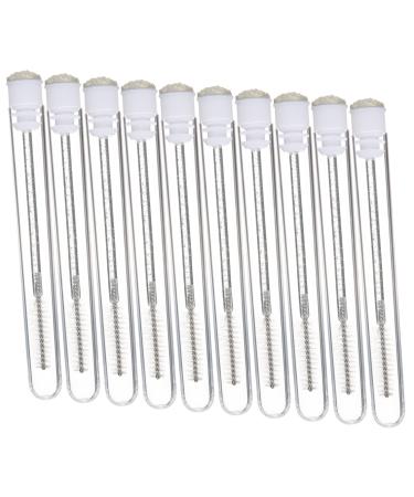 Mipcase 10pcs Mascara Clear Eyelash Brush Eye Lash with Tubes Cosmetics Accessories Travel Tubular 11x1.3cm White