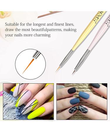 Nail Art Brush Set - 6 Pieces Gel Polish Design Pen Liner Brush & Dotting Tools for Perfect Nail Art - Buy Online on GoSupps.com