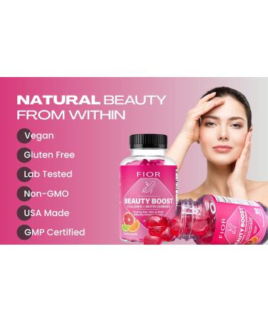 Fior Wellness Biotin and Collagen Supplements - Hair, Skin, and Nails Vitamins | Collagen & Biotin Gummies | 60 Count Pack - Buy Online on GoSupps.com