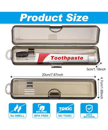 Toothbrush Travel Case Set - 4 Transparent Holders for Travel Camping & Home | Portable Plastic Covers - 7.87x1.85x1.18 inches - Buy Online on GoSupps.com