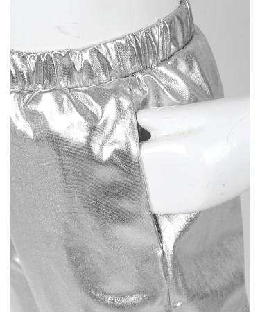 Zdhoor Kids Metallic Dance Harem Pants - Silver, 8 Years | Modern Hip Hop Street Dancewear - Buy Online on GoSupps.com