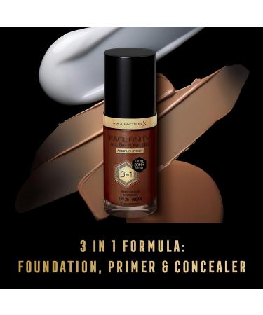 Max Factor Facefinity 3-in-1 All Day Flawless Liquid Foundation SPF 20 - Espresso 30ml - Pack of 1 - Buy Online on GoSupps.com