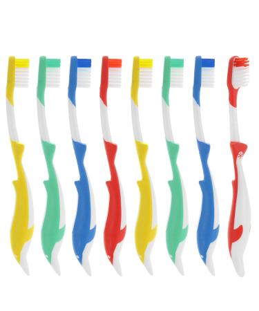 Com -Four 8x children's toothbrush in Delphin -Design - Hand toothbrush with soft bristles - dental burden for children from 3-7 years - gently to the enamel and gums (dolphin - colorful)