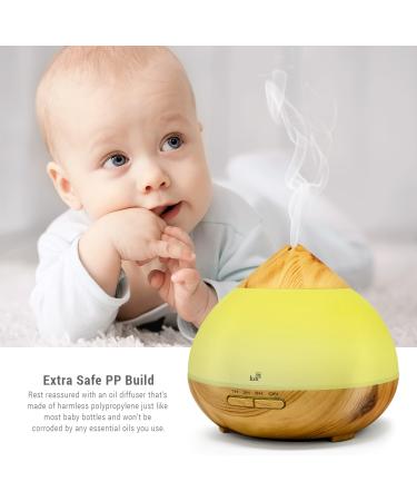Aroma Diffuser 300ml by Likemylux | Ultrasound Fragrance Oil Diffuser with Wood Grain 7 LED Colors Adjustable Fog Levels & Auto Shutoff - Ideal Humidifier for Aromatherapy - Buy Online on GoSupps.com
