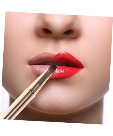 Housoutil Double Ended Lipstick Brush Lip Makeup Brush Blush Brush Portable Lipstick Applicator Brush for Makeup Beauty Kit Miss Applicator Brush Artificial Fiber Super Soft 12x1x1cm Golden - Buy Online on GoSupps.com