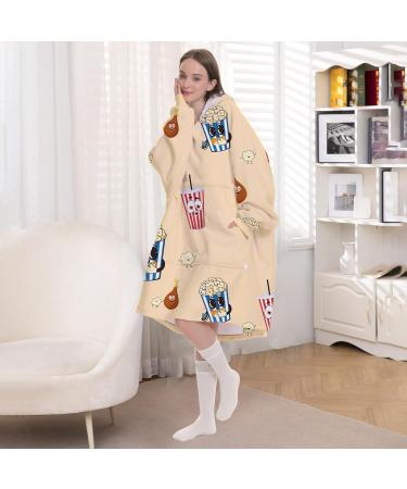 Cozy Oversized Hooded Sweatshirt for Adults | Portable Ceiling Hoodie | Trendy Gifts for Women in Light Yellow Popcorn - Buy Online on GoSupps.com