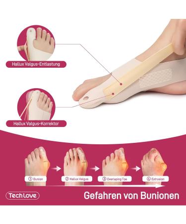 Tech Love Hallux Valgus Socks - Bunion Relief Non-Slip Heel Strap Splint Size M for Shoes | International Shipping - Buy Online on GoSupps.com