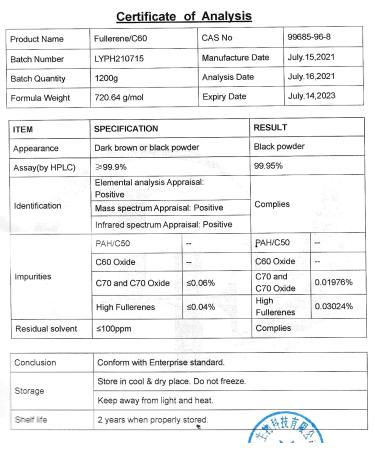 C60 Olive Oil - 100ml Bottle | 82mg Carbon 60 | 99.9% Lipofullerene in Extra Virgin Olive Oil - Buy Online on GoSupps.com