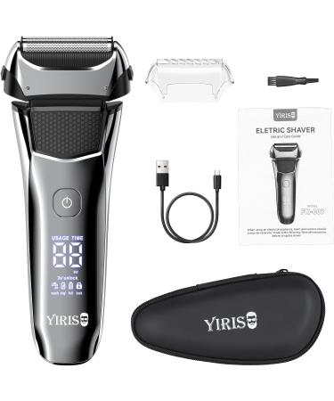 Buy Electric Shaver for Men - Rechargeable Foil Razor with Beard Trimmer LED Display Travel Lock & USB-C Charging - Perfect for Wet/Dry Shaving - Buy Online on GoSupps.com