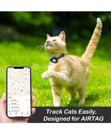 Shop Adjustable Airtag Cat Neck Band with Bell | Reflective Kitten Collar Holder | Safety Buckle for Cats | 17.8-30.5 cm - Violet - Buy Online on GoSupps.com