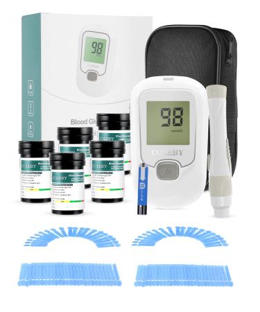 Blood Glucose Monitor - G-666B Testing Kit with 100 Test Strips and 100 Lancets - Smart  Portable Blood Sugar Test Kit for Home Use Blood Glucose Monitor Set