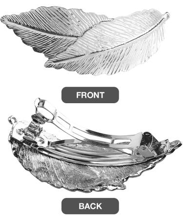 SWYSGS Vintage Leaf Hair Clip Barrette Silver Metal Hair Clip Alloy Leaf Hair Clip Minimalist Leaf Clip Barrette Hair Accessories for Women and Girls (Silver) - Buy Online on GoSupps.com