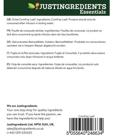 JustIngredients Essentials Comfrey Leaf 500 g - Buy Online on GoSupps.com