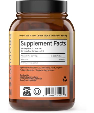 Complete Natural Products Vitamin C Capsules - Pure Vitamin C Liposomal Capsules Immune Support Enhanced Absorption Antioxidant Defense* - Buy Online on GoSupps.com