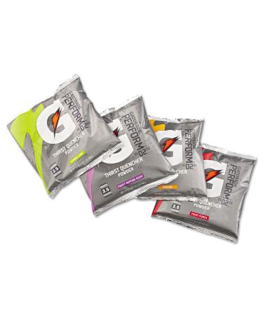 Gatorade - 3944 Powder Variety Pack (Lemon-Lime, Orange, Fruit Punch, Riptide Rush), 21-Ounce Pouches (Pack of 32) Variety Pack Powder