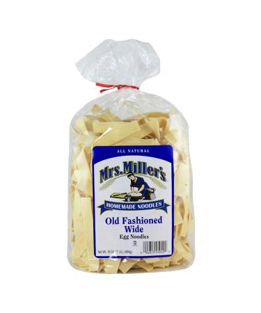 Mrs. Millers Old Fashioned Wide Noodles 16oz. Bag (2 Bags) 1 Pound (Pack of 2)