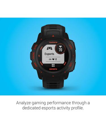 Garmin Instinct Esports Edition Gaming Smartwatch | Stream Stress Level & Heart Rate | Black Lava - Buy Online on GoSupps.com