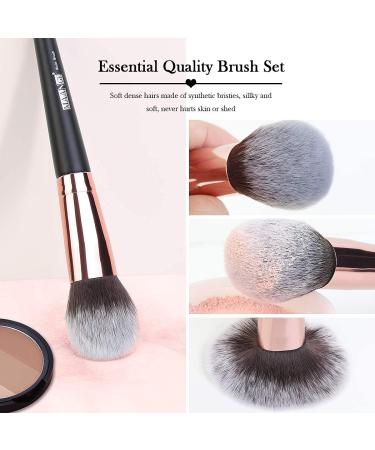 Professional 18-Piece Makeup Brush Set - Premium Synthetic Foundation Eyeshadow & Blush Brushes | Black & Gold | International Shipping - Buy Online on GoSupps.com
