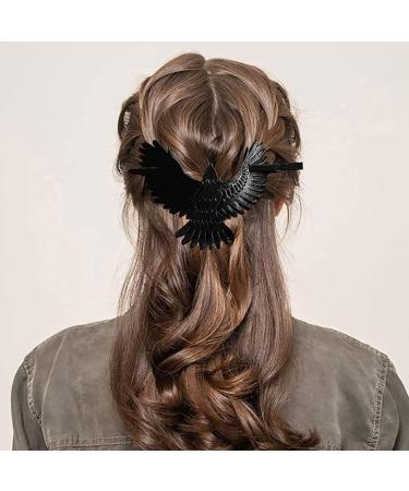 amangul Gothic Bat Hair Clips Nice Hairpin with a Black Barrette Crow Realistic Hairpin Bat Bird Hair Stick for Women Girl - Buy Online on GoSupps.com
