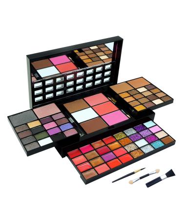 Makeup Kit For Women Full Kit - 74 colors makeup sets - 36 Eyeshadow, 28 Lip Gloss, 3 Contour Powder, 3 Brushes, 3 Blusher, 4 Concealer, 1 Mirror, three-dimensional pull type Combination Palette