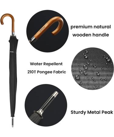 G4Free 54 Inch Large Windproof Umbrella for 2 Persons  16 Ribs Auto Open Classic Wooden J Handle Cane Stick Golf Rain Umbrellas for Men Women Travel 120cm - Buy Online on GoSupps.com