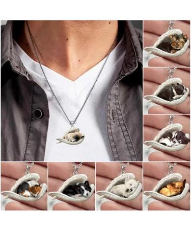 Shop Lidsacde Pet Necklace - Adorable Sleeping Dog Trailer & Sweet Angel Design - Perfect Personal Gift for Animal Lovers & Kids - Adjustable Chain Size - Buy Online on GoSupps.com