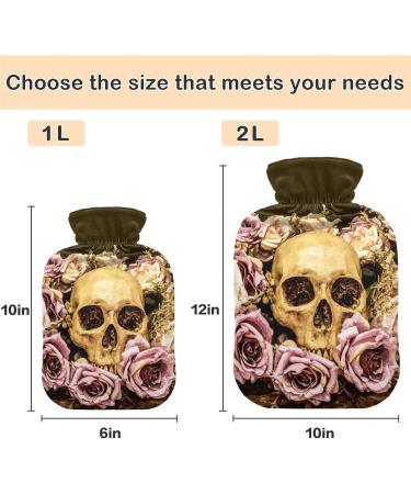 Shop Naanle Human Skull Rose Heat Bottle - Transparent Hot Water Bottle for Pain Relief & Therapy | 1L - Buy Online on GoSupps.com