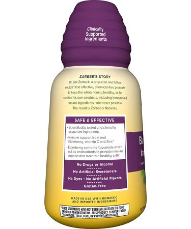 Zarbee's Black Elderberry Immune Support - 8 fl oz | Best Natural Defense - Buy Online on GoSupps.com
