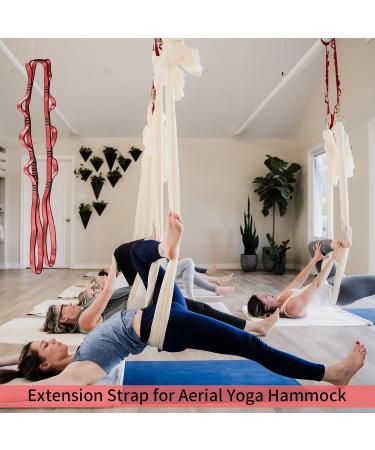 Buy Adjustable Daisy Chains - Yoga Hammock Extension Straps | 8-Loop Nylon Climbing Loops for Aerial Yoga & Fitness - Red - Buy Online on GoSupps.com