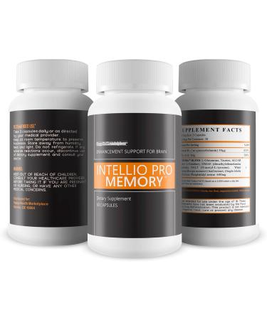 Intellio Pro Memory - Our Best Brain Support Supplements for Memory and Focus - Nootropics Brain Support Supplement - Brain Memory Support Supplements for Seniors - Memory Brain Support Supplement - Buy Online on GoSupps.com