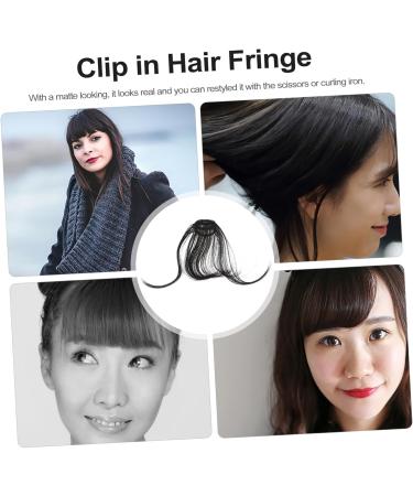 DOITOOL Piece Clip in Bangs Hair Toppers for Women Real Human Hair Black Curtains Hair Extensions Real Human Hair Wispy Fringe Bangs Hair Clip Wig Clip in Hair Extensions Miss Mini medium Black - Buy Online on GoSupps.com