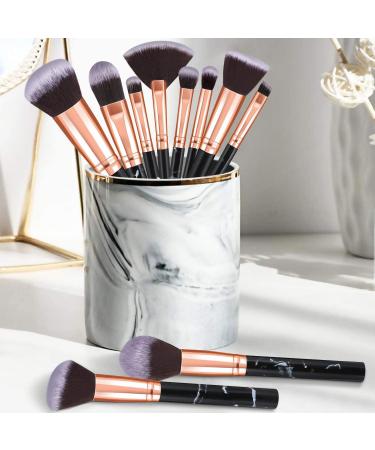 10Pcs Marble Makeup Brush Set for Foundation, Powder, Blush, Eyeshadow - Blending Brushes Kit - Buy Online on GoSupps.com