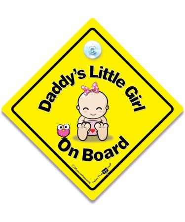Daddy's Little Girl On Board Car Sign - Baby on Board Suction Cup Window Sign - Buy Online on GoSupps.com