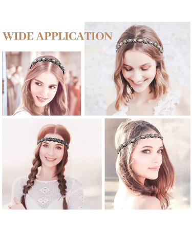 6Pcs Rhinestone Elastic Headbands for Women - Handmade Crystal Beaded Hair Accessories - Buy Online on GoSupps.com