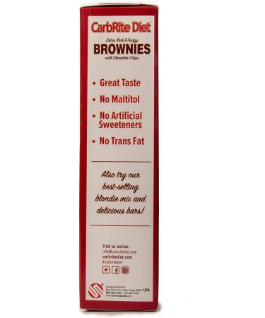 Universal Nutrition CarbRite Diet Extra Rich Fudgy Brownies with Chocolate Chips - 11.43 oz | Low Carb Treats - Buy Online on GoSupps.com