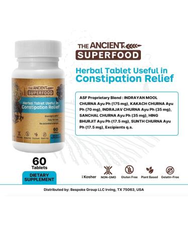 Constipation Relief & Deep Detox Herbal Tablets - 60 Count | Vegan, Gluten-Free, Non-GMO - Natural Superfood - Buy Online on GoSupps.com