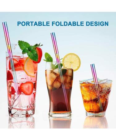 Chargenyang 2 Pack Telescopic Reusable Straw Collapsible Stainless Steel Straws Portable Metal Drinking Straws with Aluminum Key-Ring Case & Cleaning Brush for Travel Home Work.(Black and Rose Gold) - Buy Online on GoSupps.com