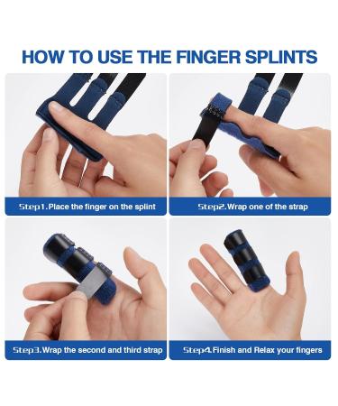 Echify Finger Splint - 2pcs Upgraded Finger Support Trigger Finger Brace with 3 Adjustable Fixing Belt Mallet Finger Splints for Straighten Broken Bent Finger & Arthritis Pain Relieve - Buy Online on GoSupps.com