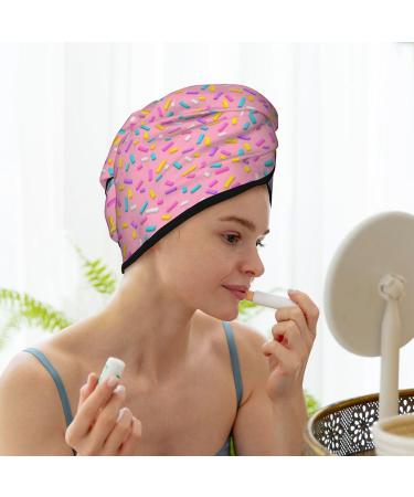 Hair Towel Wrap - Quick Drying Towel Turban with Button | Pink Donut Hair Drying Towel - Buy Online on GoSupps.com
