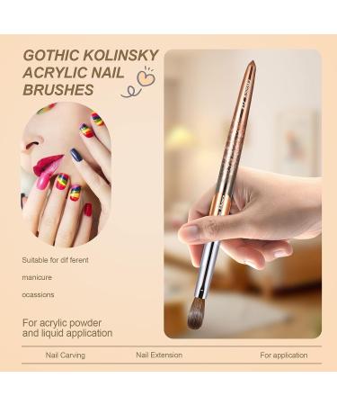 Shine Chance Size 12 Acrylic Nail Brush - 100% Real Kolinsky Art Brush for Acrylic Powder Application - Handmade Manicure Tool for DIY and Professional Use - Buy Online on GoSupps.com