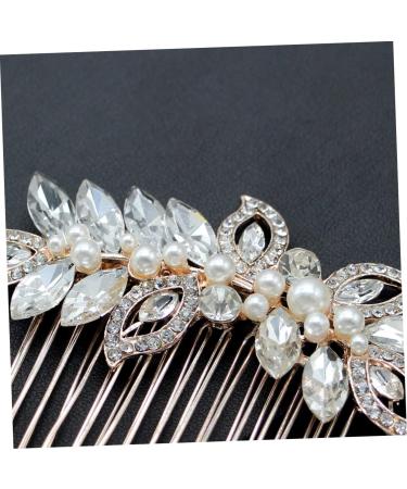 Ipetboom Silver Hair Clip Pearl Hair Comb Gold Headpiece Wedding Hair Combs Bridal Headdress Bridal Comb Wedding Hair Accessory Hair Combs for Pearl Hair Barrettes Bride Rose Accessories - Buy Online on GoSupps.com