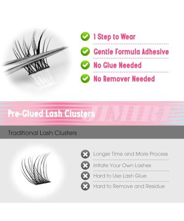 JIMIRE Self Adhesive Eyelashes - Natural Look 11-13MM Wispy Anime Lash Clusters | Reusable & Quick to Wear Eyelash Art - Buy Online on GoSupps.com
