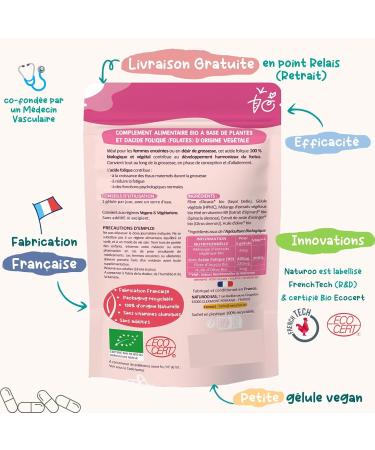 Acide Folique - Folates Bio (Vitamine B9) - V g tal & biologique - 120 G lules Vegan (4 mois) - Grossesse Fatigue Immunit Fonctions Psychologiques - Fabriqu en France - Buy Online on GoSupps.com