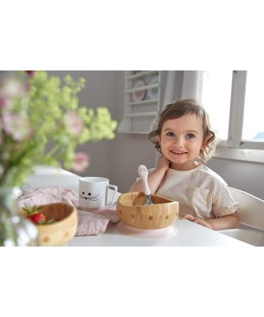 L SSIG Bamboo Bowl with Suction Cup - Eco-Friendly Cat Bowl in Grey | Perfect for Kids & Toddlers - Buy Online on GoSupps.com