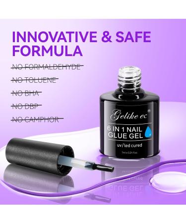 Angelike EC 6 in 1 Nail Gel Kit - Base Gel PH Bonder & Dehydrator | Acid-Free Primer & Super Shiny Formula for False Nails - International Shipping Available - Buy Online on GoSupps.com