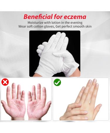 Buy Cotton Gloves - 4 Pairs of Breathable Washable Reusable Protective Gloves for Eczema & Dry Hands - Buy Online on GoSupps.com