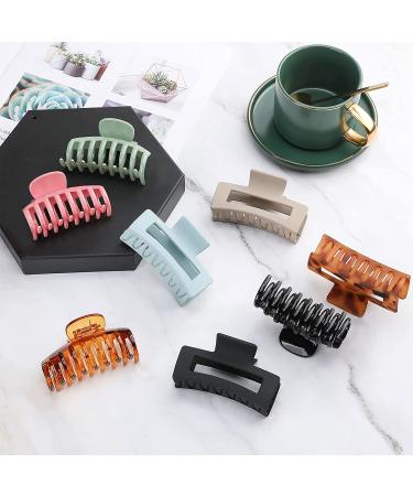Lolalet Hair Clips Claw Clips for Women - 8 Colors 2 Styles Medium Large Jaw Clip - Nonslip Acrylic Hair Clamps for Thick Thin Fine Long Hair - Black/Pink/Light Gre - Buy Online on GoSupps.com