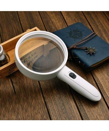 Spacmirrors Magnifying Glass Large Diameter Handheld Magnifying Glass with 3 LED Lights 1 Purple Light- 150mm Diameter-6x Distortion-Free Lens for Seniors Magnifier - Buy Online on GoSupps.com